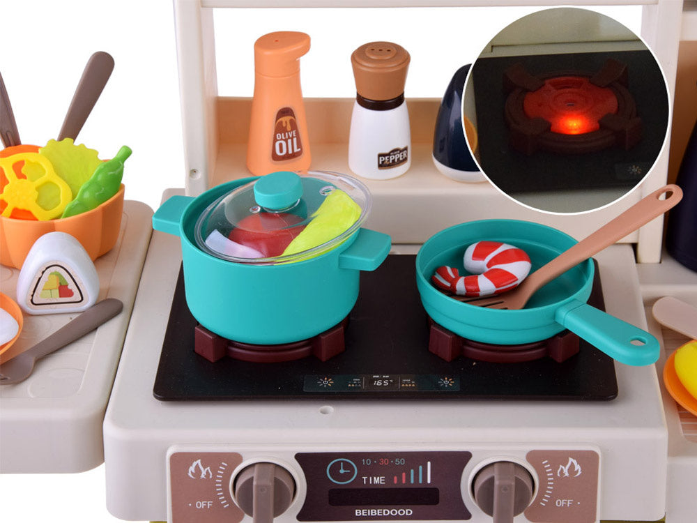 Vaikiška virtuvėlė su priedais 63 vnt., raudona