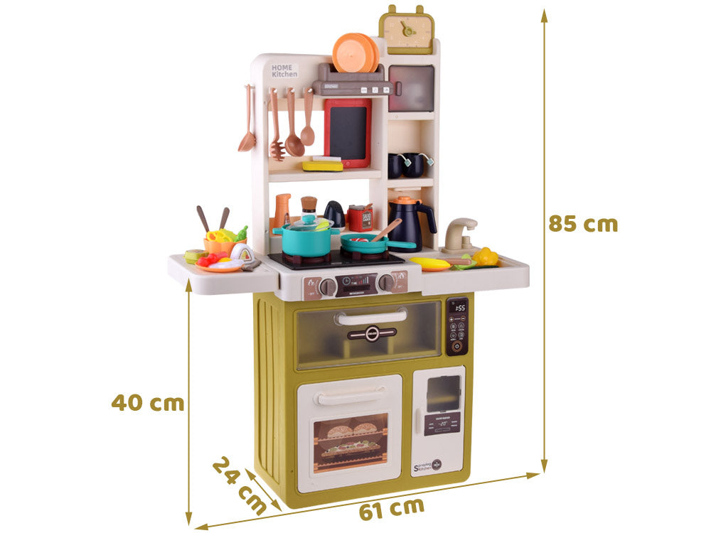 Vaikiška virtuvėlė su priedais 49 vnt., žalia
