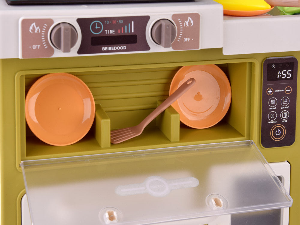 Vaikiška virtuvėlė su priedais 49 vnt., žalia