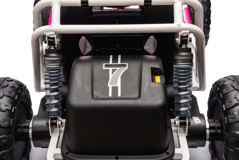 Vienvietis elektrinis bagis vaikams A8812 24V, rožinis