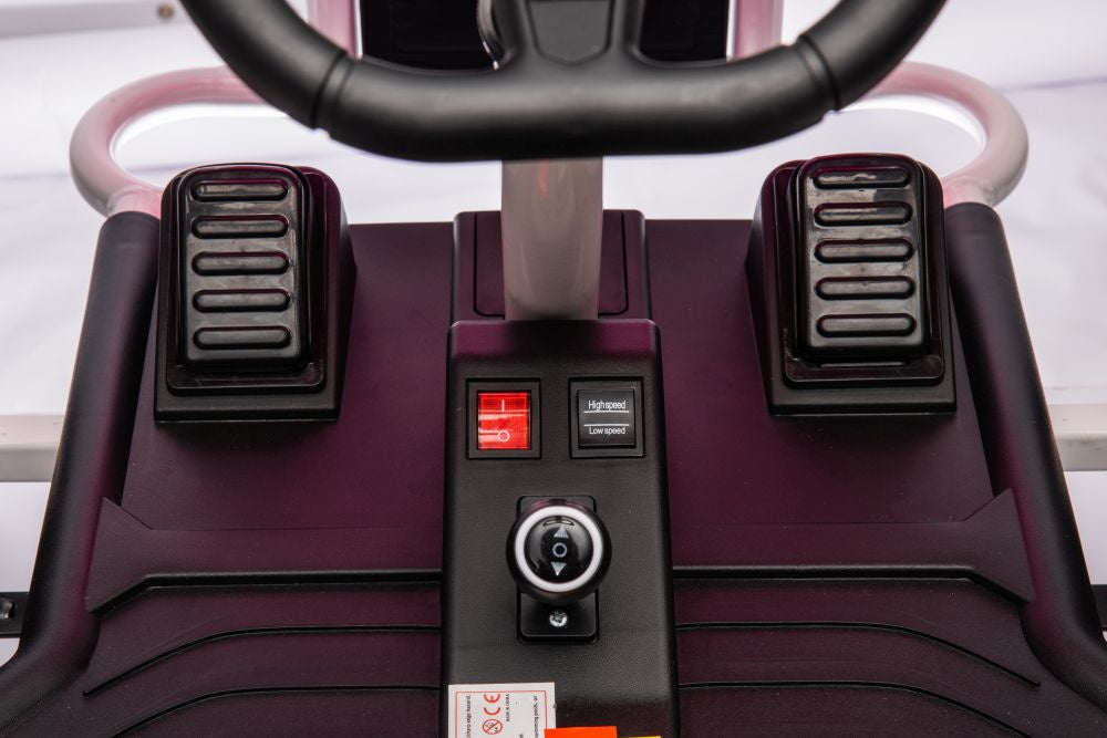 Vienvietis elektrinis bagis vaikams A8812 24V, rožinis