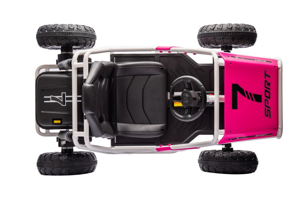 Vienvietis elektrinis bagis vaikams A8812 24V, rožinis