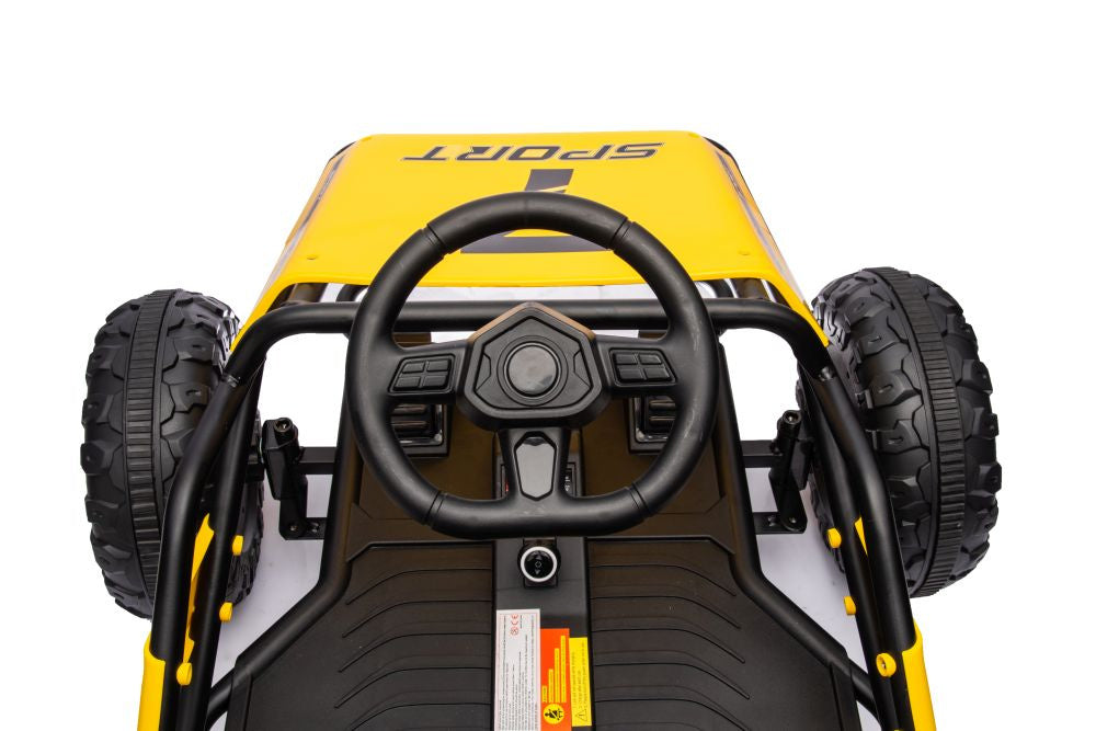 Vienvietis elektrinis bagis vaikams A8812 24V, geltonas