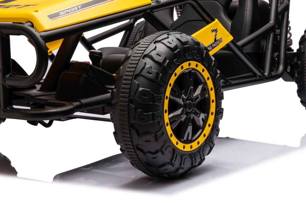 Vienvietis elektrinis bagis vaikams A8812 24V, geltonas