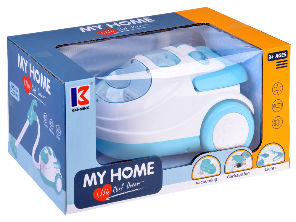 Vaikiškas dulkių siurblys su garsu ir šviesa, mėlynas