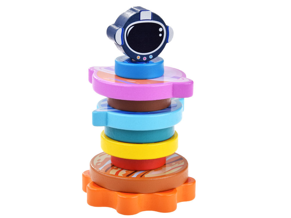 Medinė piramidės formos dėlionė 10 el