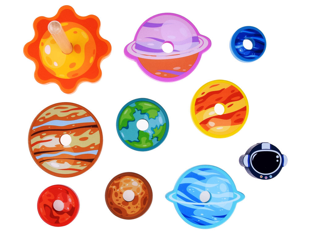 Medinė piramidės formos dėlionė 10 el