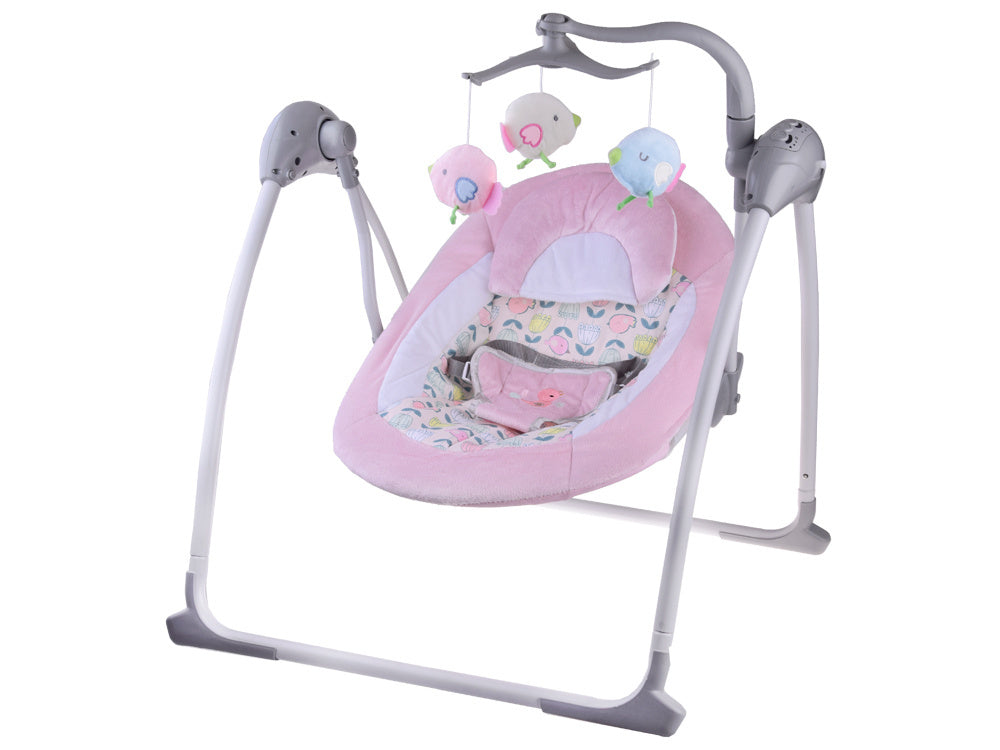 Vaikiškos sūpynės su lopšinėmis 4in1, rožinės