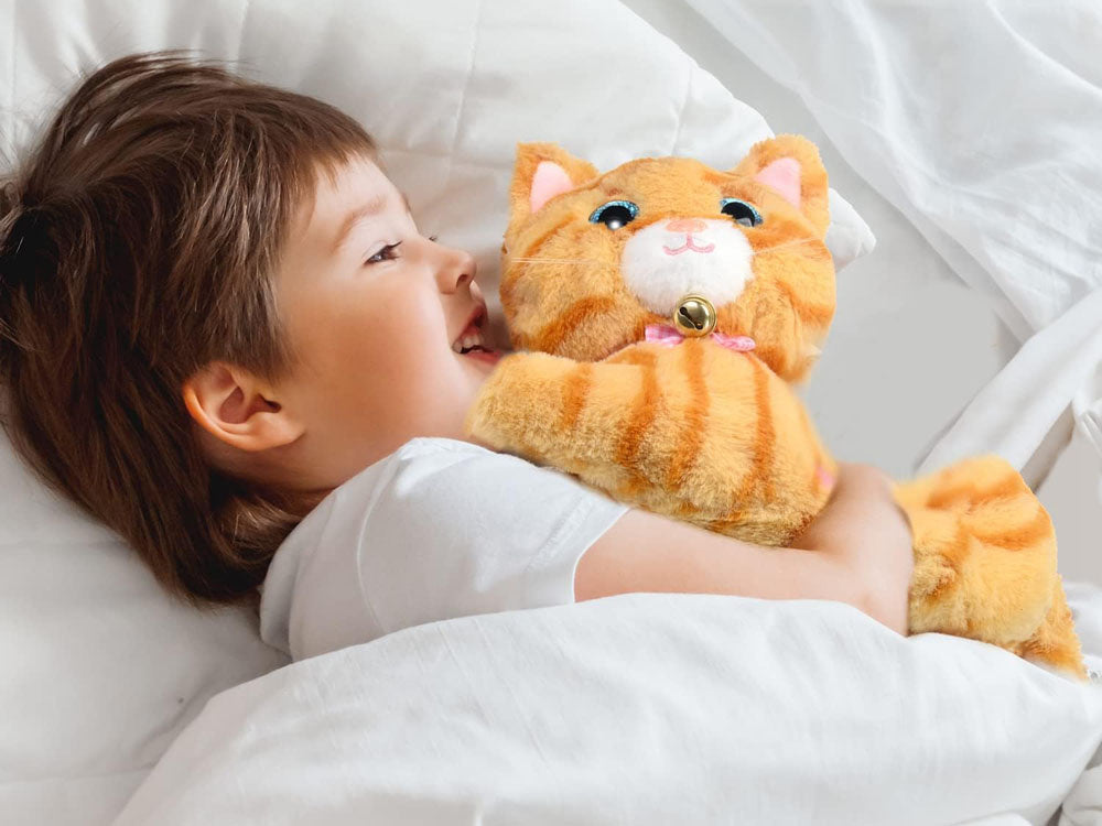 Interaktyvus katės ir kačiukų rinkinys su garso efektais, oranžinis