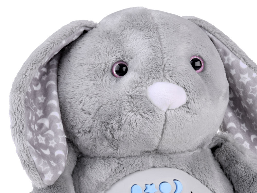 Interaktyvus pliušinis žaislas su šviesos ir garso efektais, pilkas