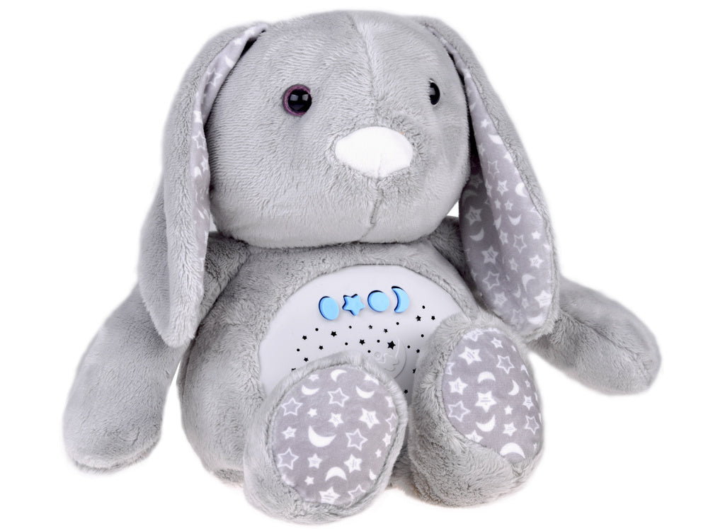 Interaktyvus pliušinis žaislas su šviesos ir garso efektais, pilkas