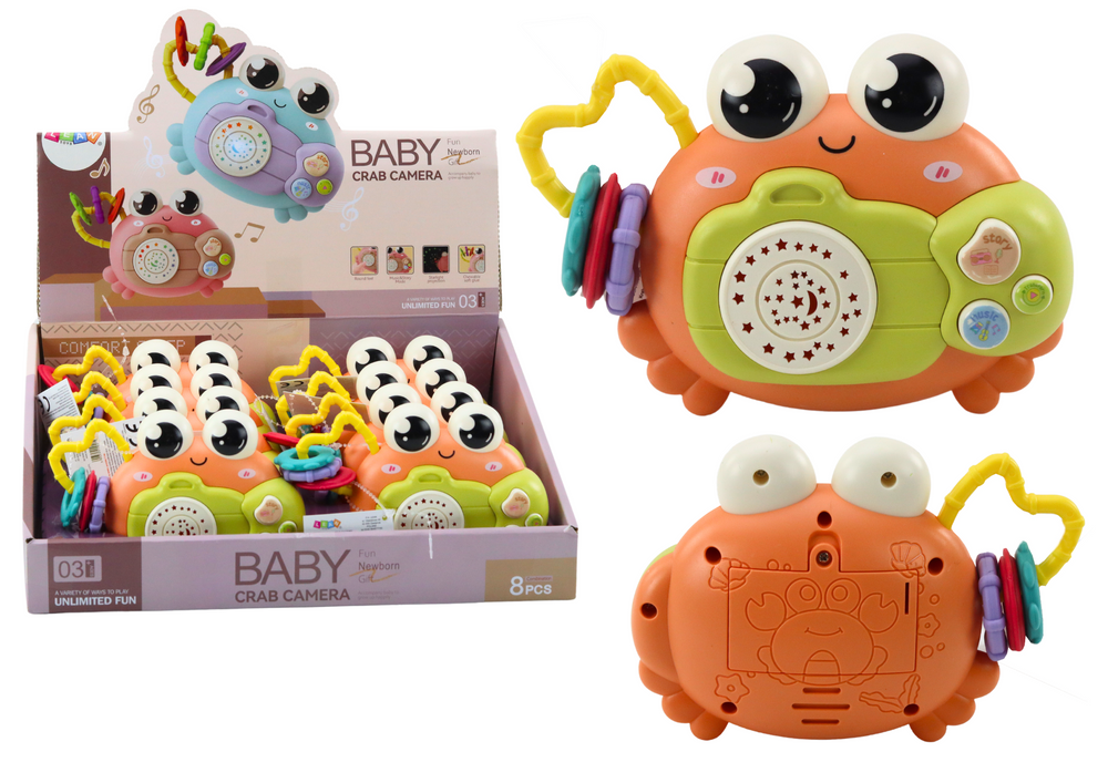 Žaislinis krabas projektorius Rattle, oranžinis