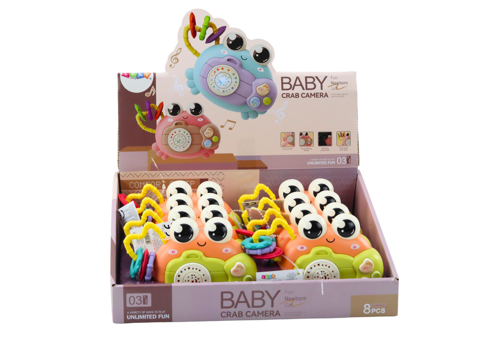 Žaislinis krabas projektorius Rattle, oranžinis