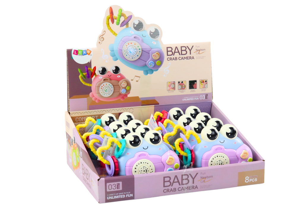 Žaislinis krabas Rattle su projektoriaus, mėlynas