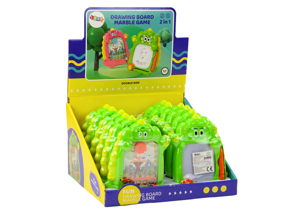 Kišeninis žaidimas ir piešimo lenta 2in1 „Dinozauras“, žalias