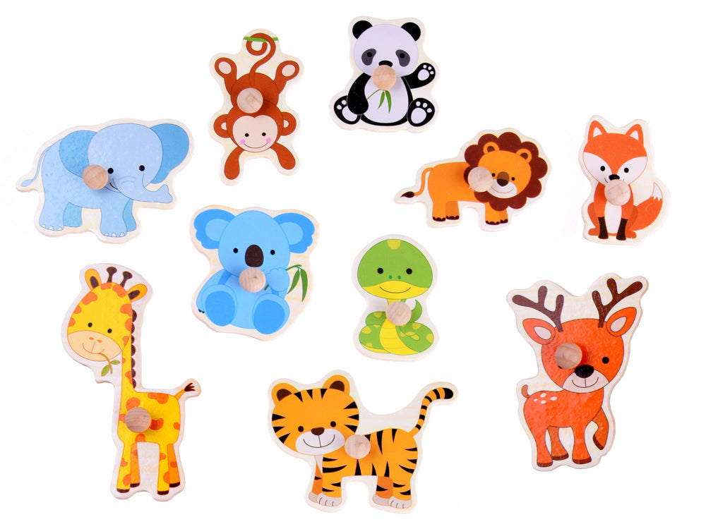 Medinė dėlionė 10 el, gyvūnai