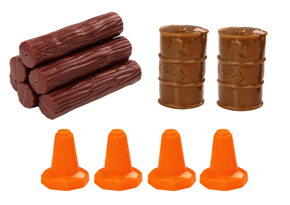 Žaislinis miškovežis su priekaba ir priedais 1:24, mėlynas