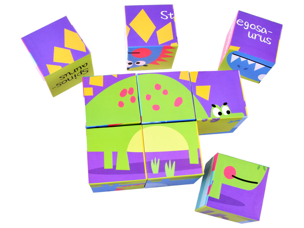 Didelė kaladėlių dėlionė, dinozaurai 6 paveikslėliai