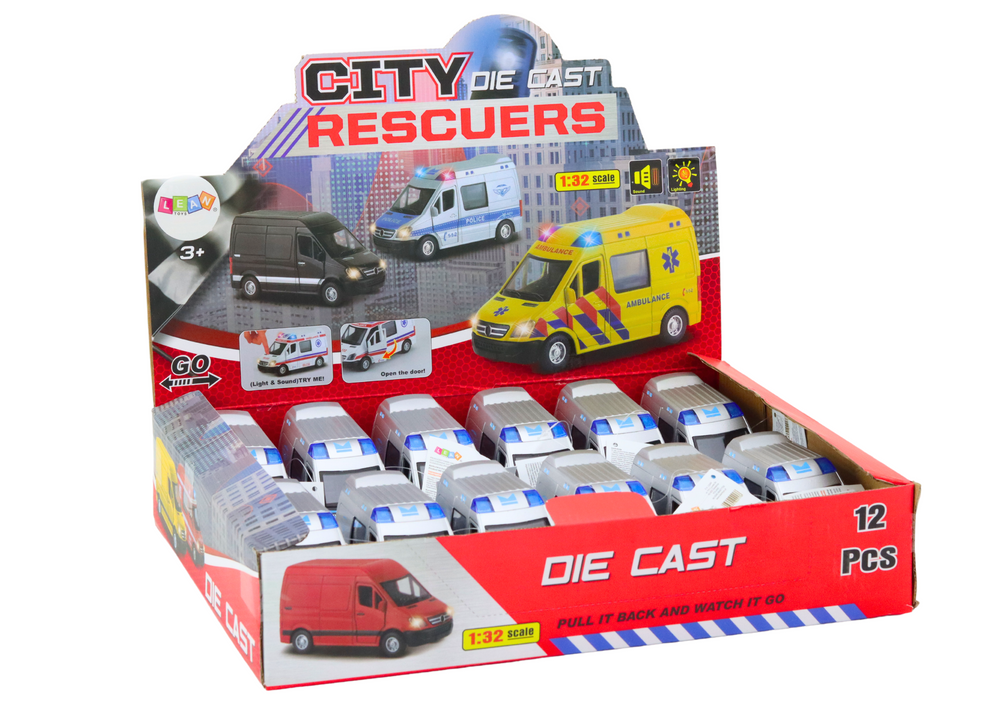 Žaislinis policijos automobilis 1:32, baltas