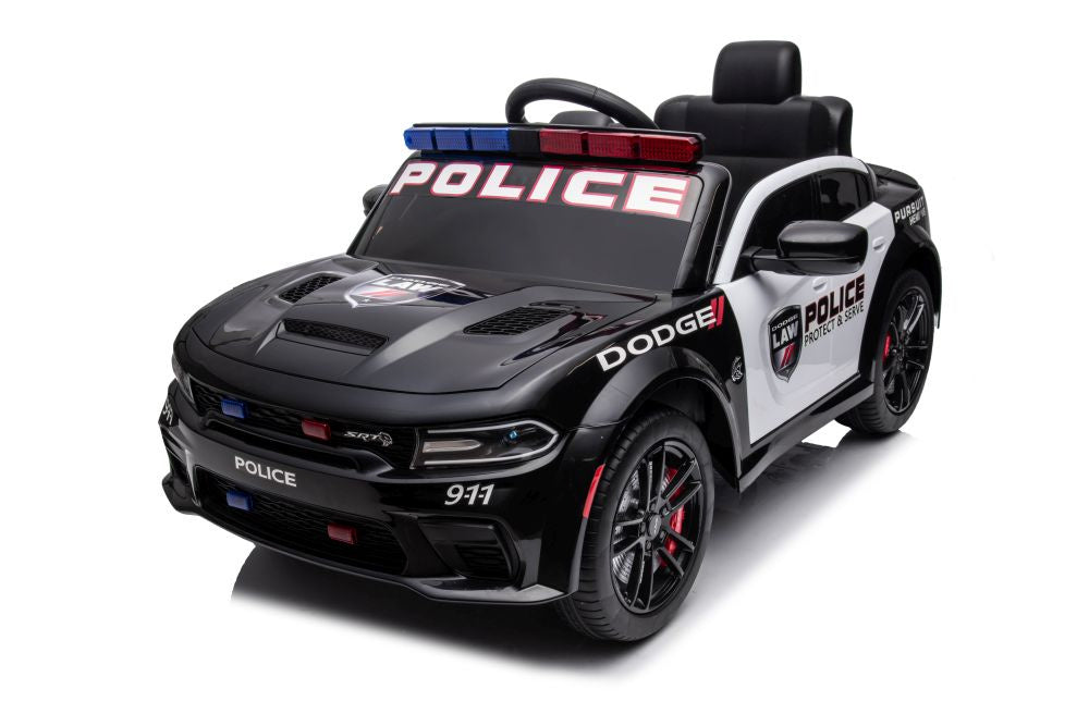 Vienvietis policijos elektromobilis vaikams Dodge Charger, juodas