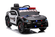 Vienvietis policijos elektromobilis vaikams Dodge Charger, juodas