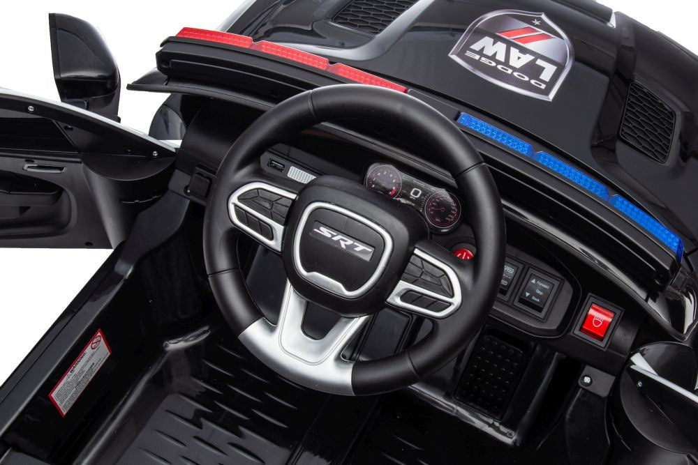 Vienvietis policijos elektromobilis vaikams Dodge Charger, juodas
