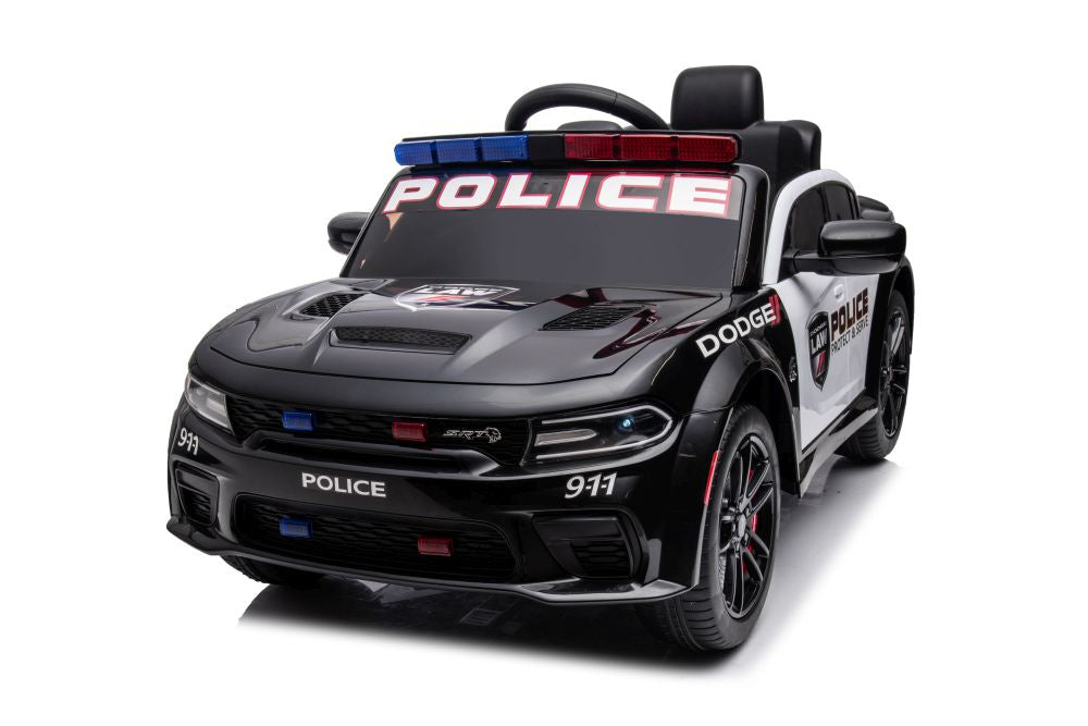 Vienvietis policijos elektromobilis vaikams Dodge Charger, juodas