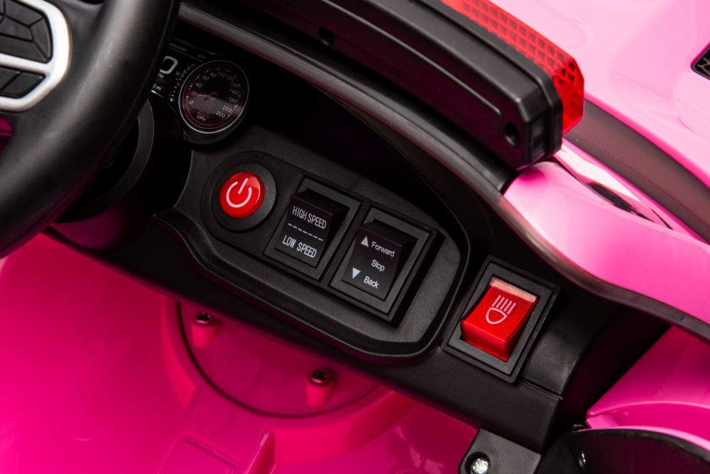 Vienvietis policijos elektromobilis vaikams Dodge Charger, rožinis