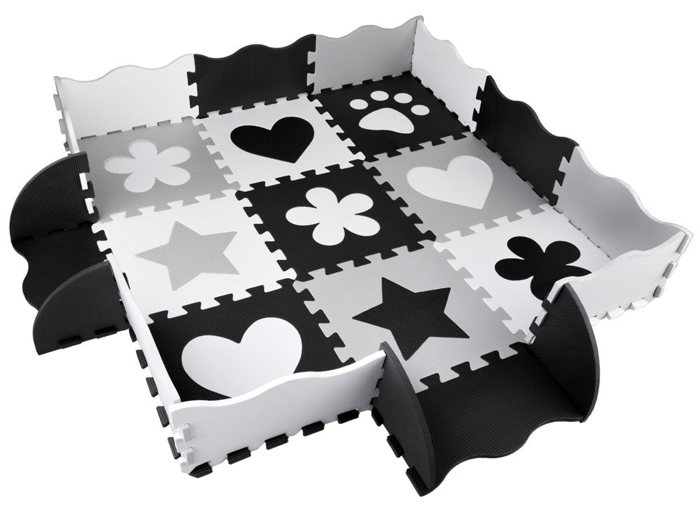 Putplasčio kilimėlis dėlionė, juodai balta