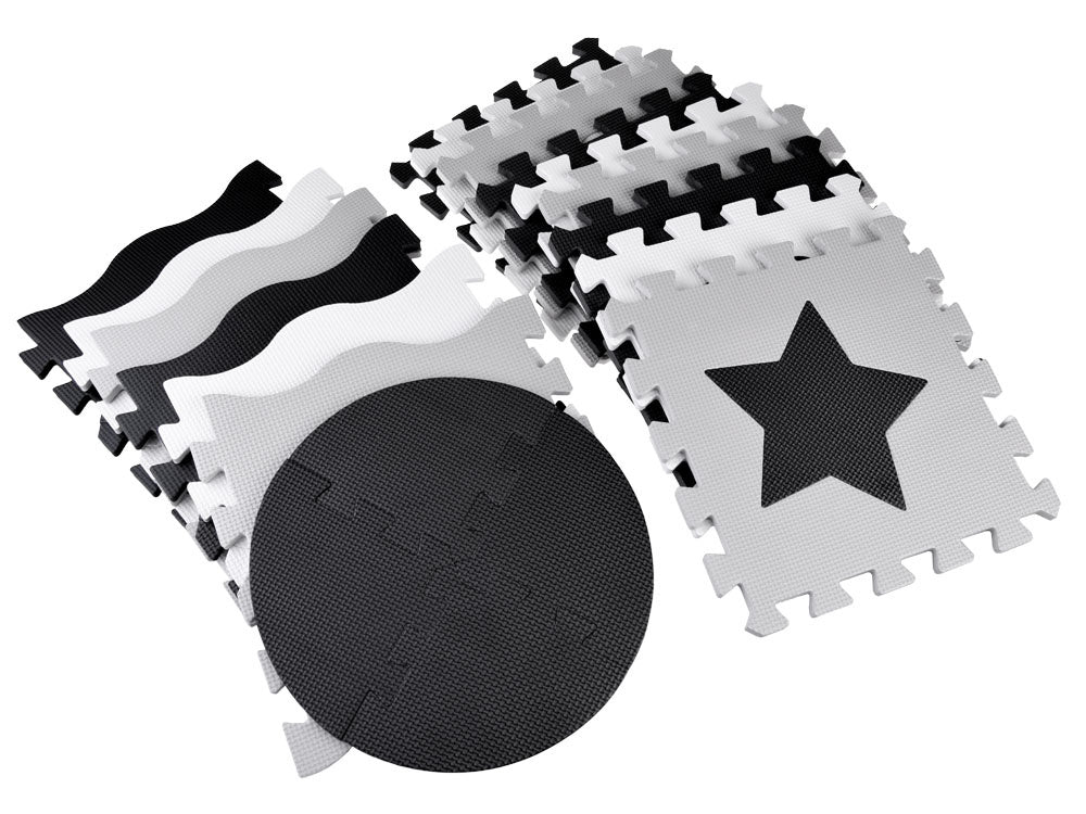 Putplasčio kilimėlis dėlionė, juodai balta