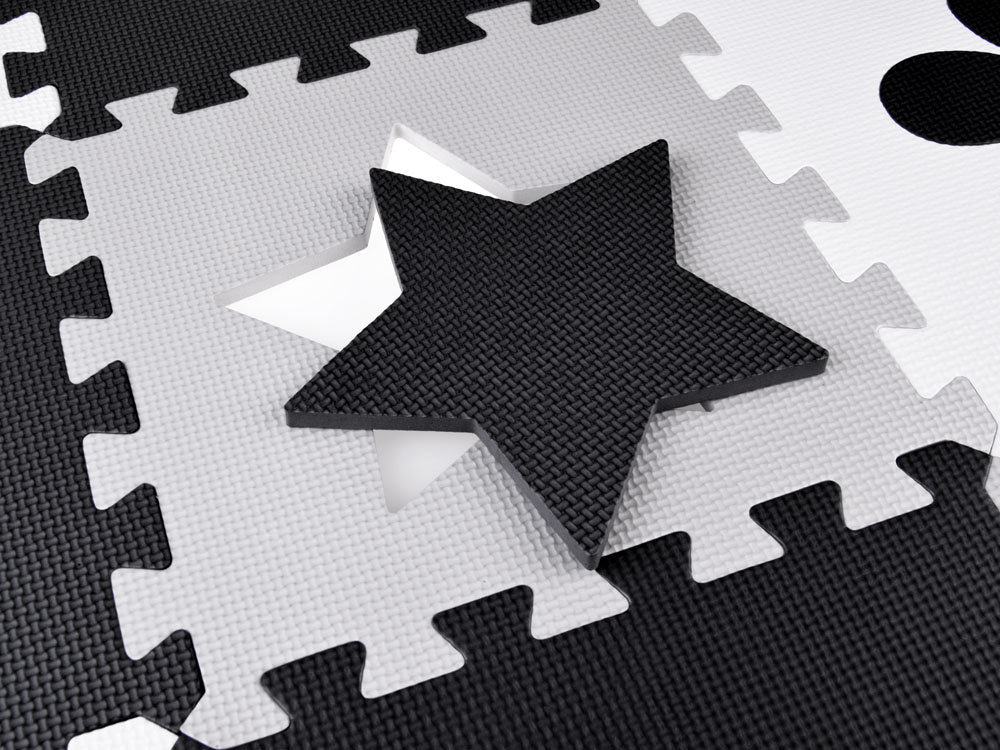 Putplasčio kilimėlis dėlionė, juodai balta