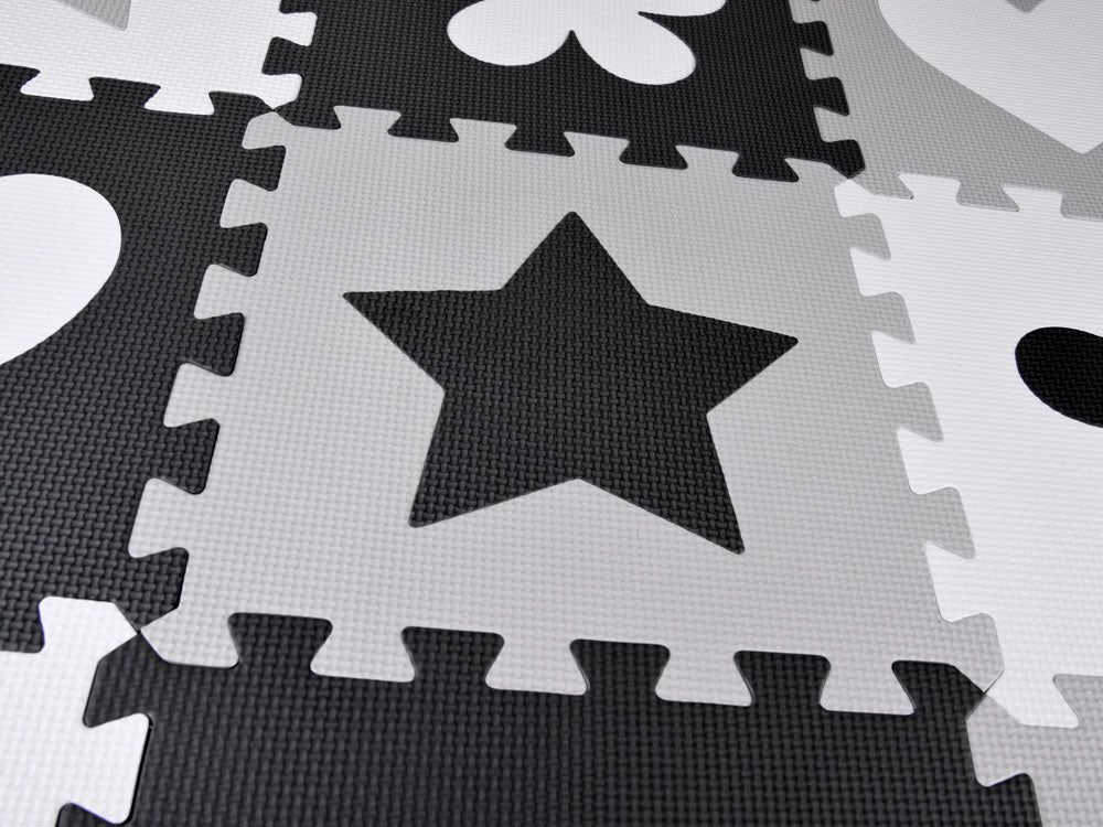 Putplasčio kilimėlis dėlionė, juodai balta