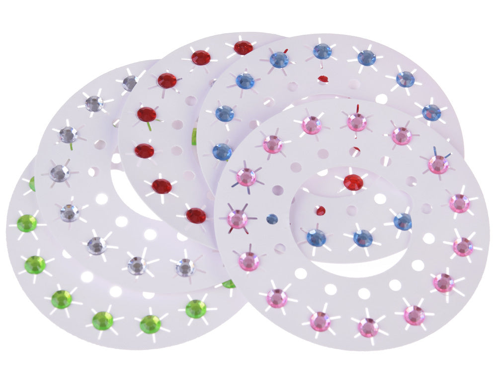 Spalvoti kristalai ir deimantai plaukams