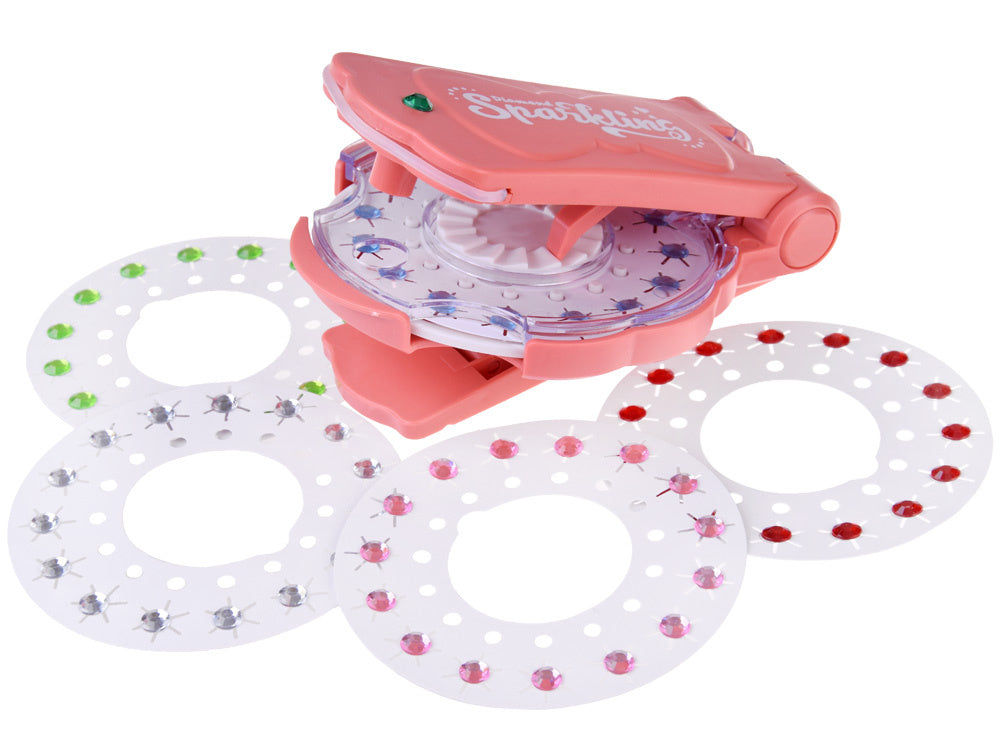 Spalvoti kristalai ir deimantai plaukams