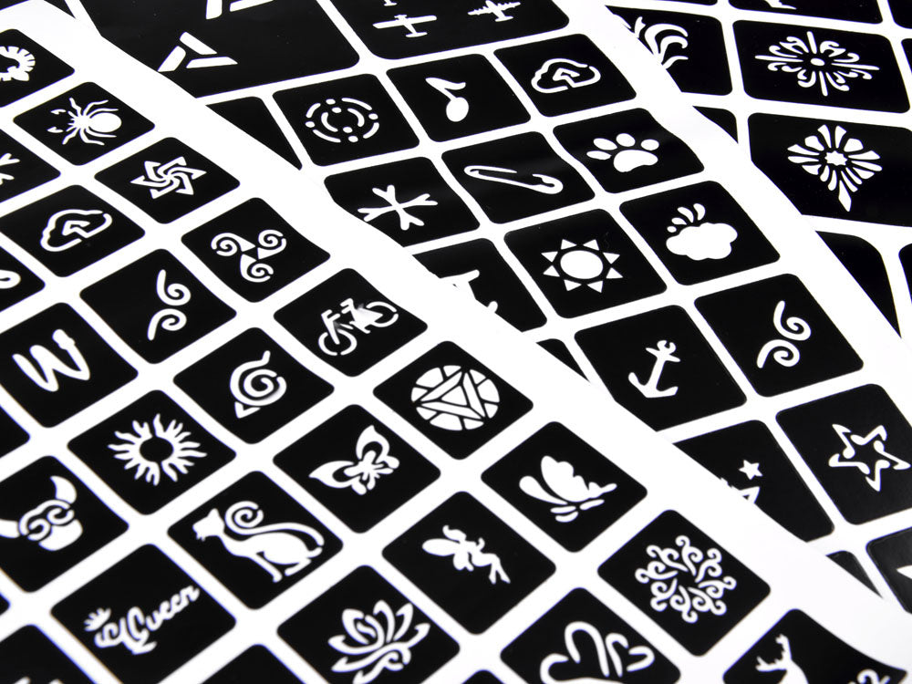 Didelis tatuiruočių kūrimo rinkinys, 24 spalvų + 120 modelių