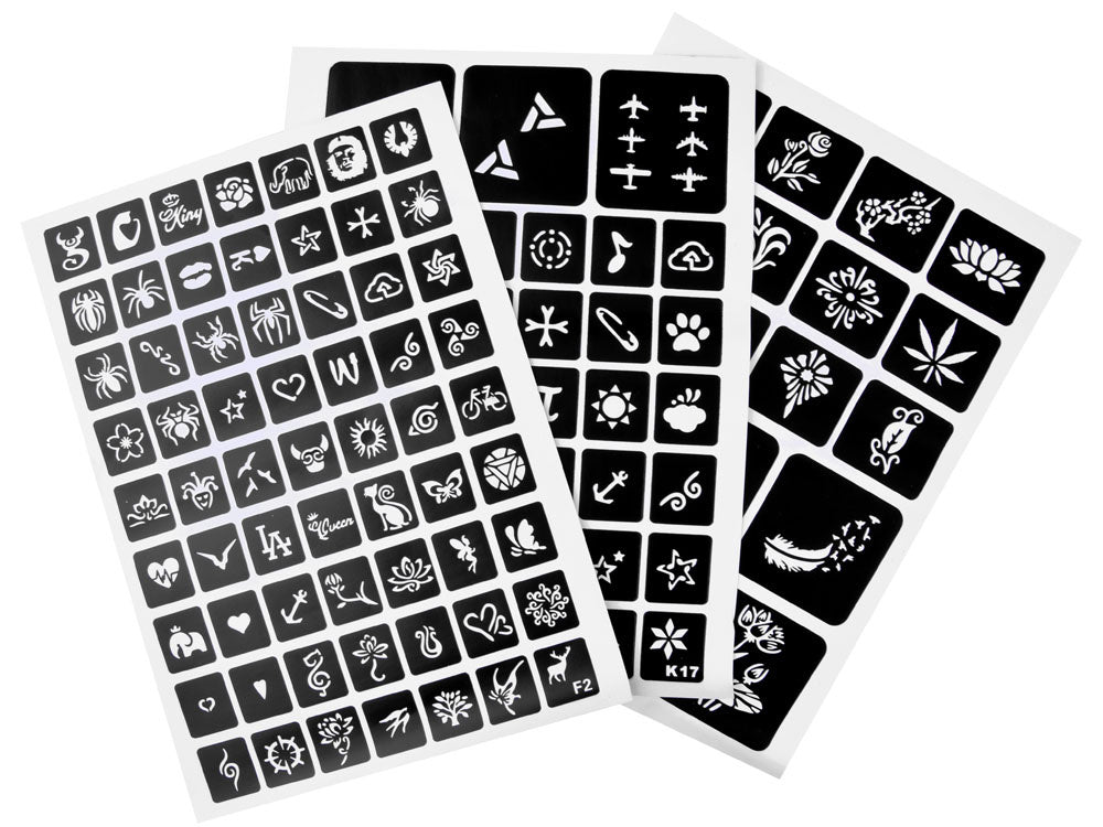 Didelis tatuiruočių kūrimo rinkinys, 24 spalvų + 120 modelių