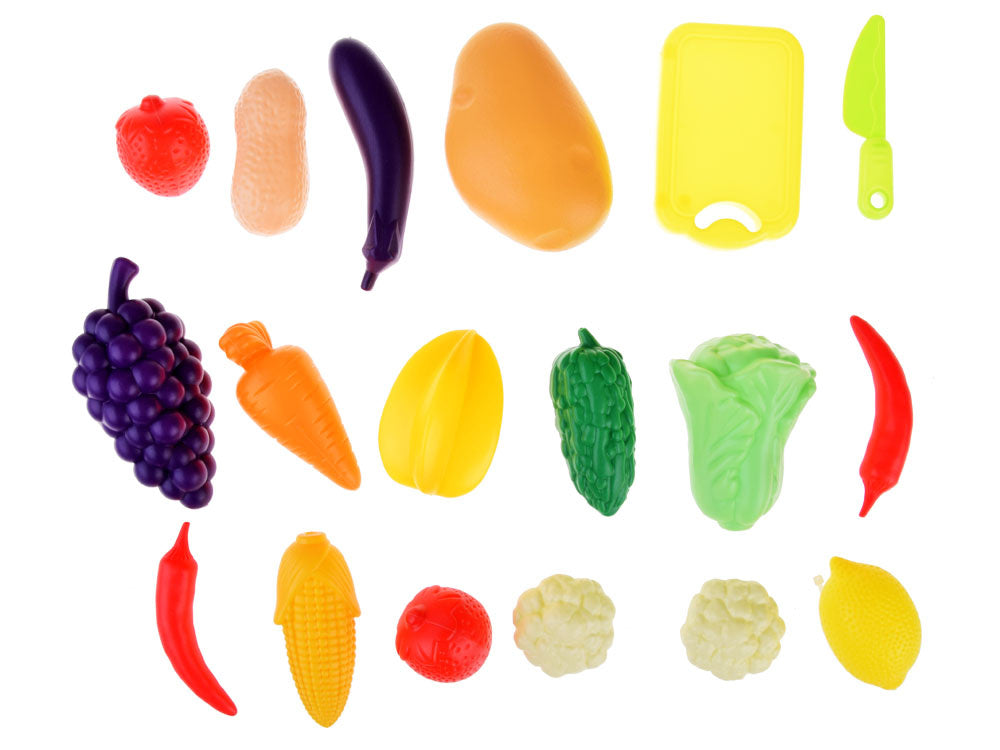 Vaikiškas pirkinių krepšelis su priedais 32 el., žalias