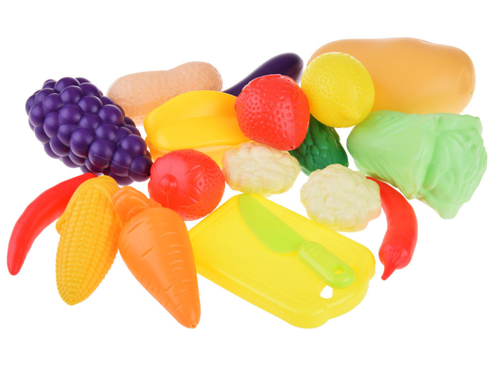 Vaikiškas pirkinių krepšelis su priedais 32 el., žalias