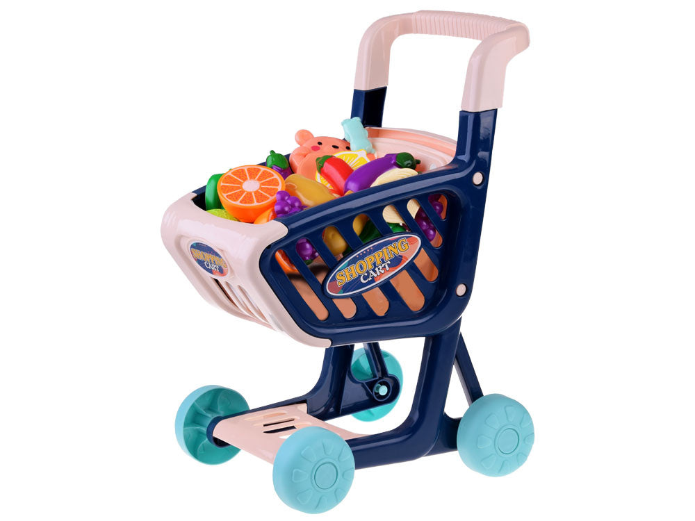 Vaikiškas pirkinių krepšelis su priedais 32 el., juodas