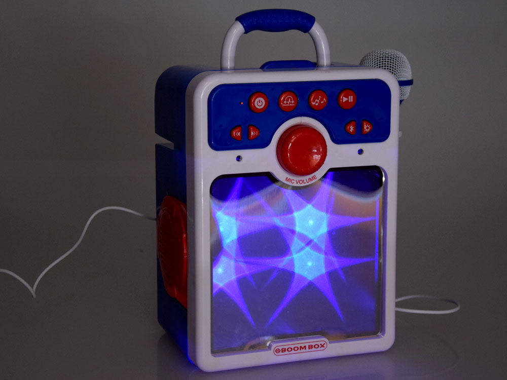 Muzikinis garsiakalbis vaikams su mikrofonu, mėlynas