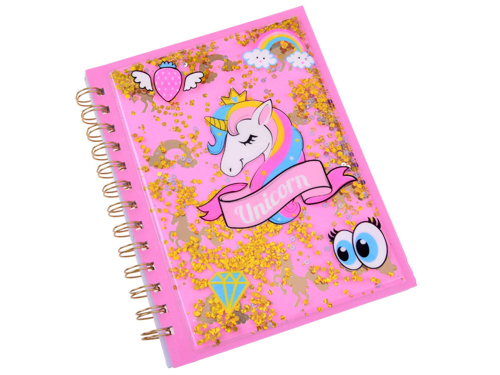 Magiškas dienoraštis su lipdukais ir rašikliu, vienaragis