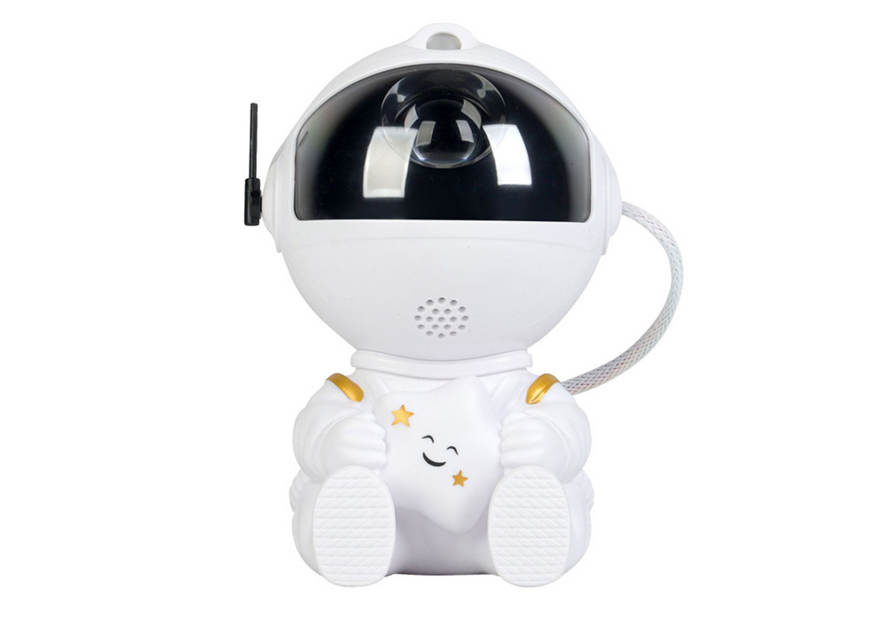 Naktinė lempa - projektorius kosmonautas su nuotoliniu valdymo pultu