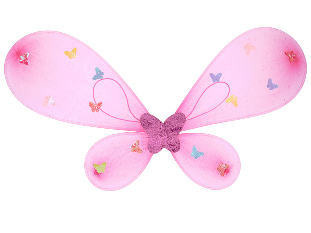 Fėjos kostiumas su šviečiančiais sparnais ir sijonu, rožinis