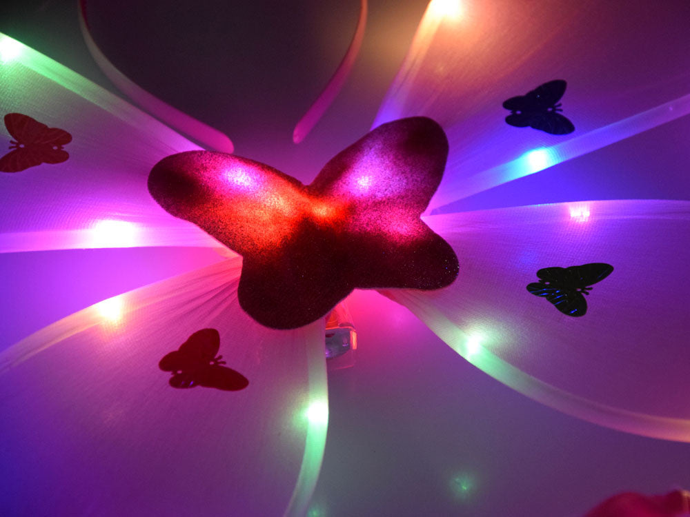 Fėjos kostiumas su šviečiančiais sparnais ir sijonu, rožinis