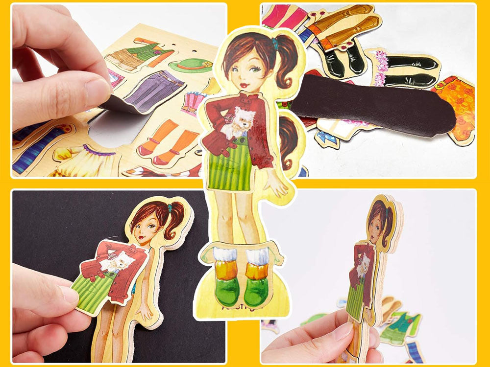 Magnetinė medinė dėlionė, 4 modeliai