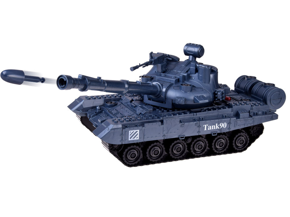 Surenkamas tankas su šviesos ir garso efektais, pilkas