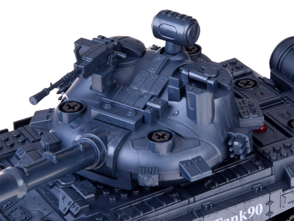 Surenkamas tankas su šviesos ir garso efektais, pilkas