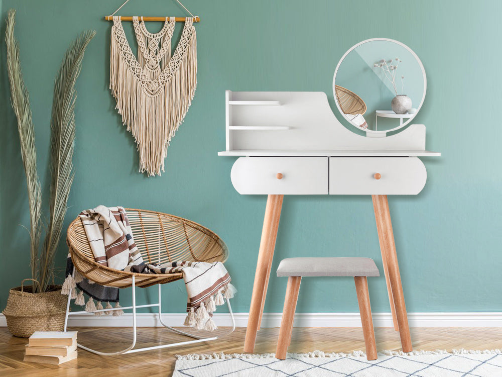 Tualetinis staliukas skandinaviško stiliaus, baltas