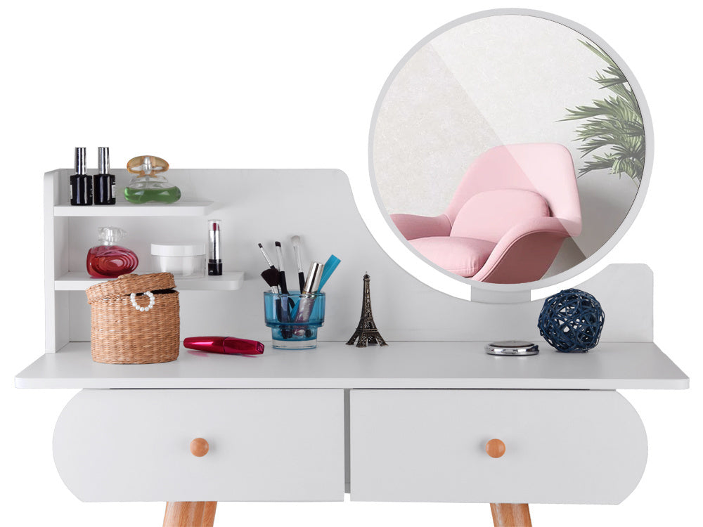 Tualetinis staliukas skandinaviško stiliaus, baltas