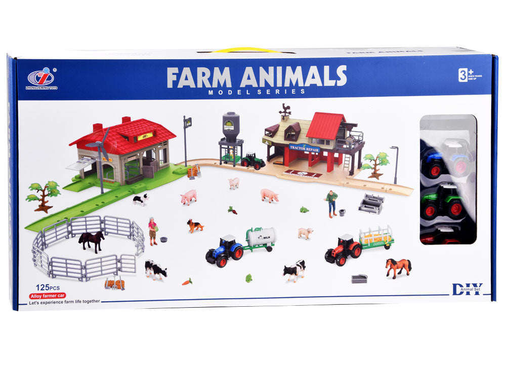 Didėlis ūkio rinkinys su pastatais ir priesais 125 el.